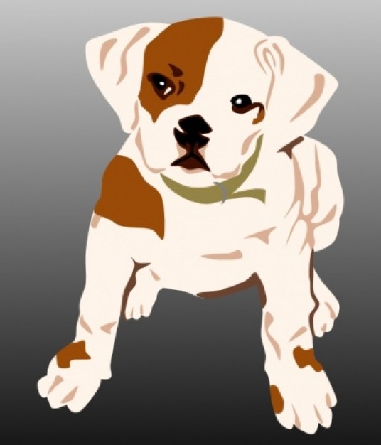 bulldog puppy clip art in front view