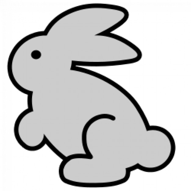 bunny doodle icon in simple line