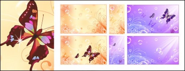 butterfly dream with flower bubble background material