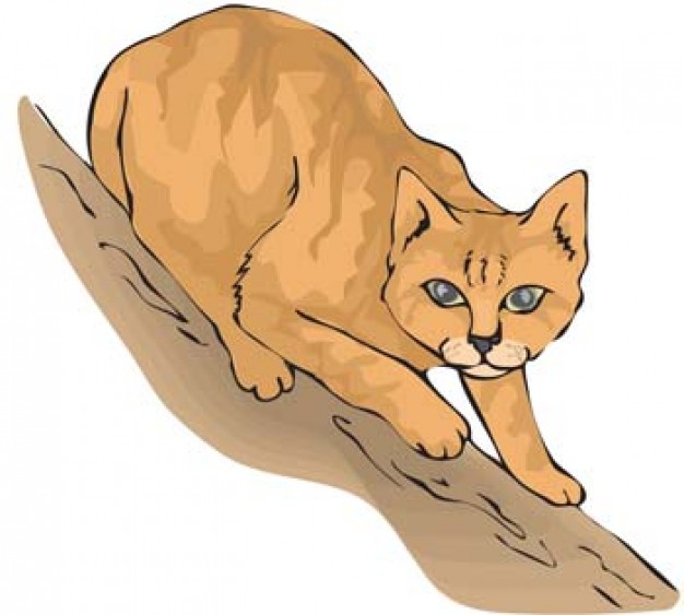 cat clip art in earth yellow