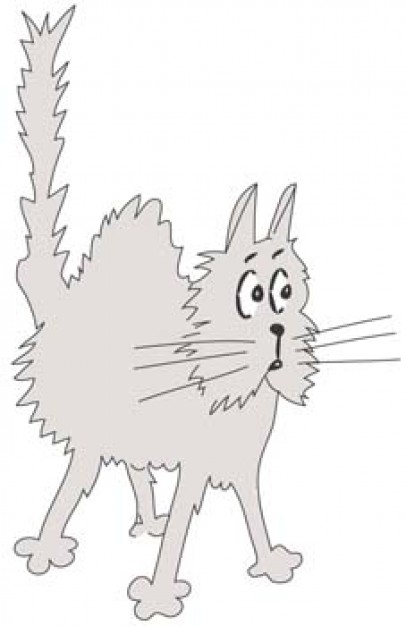 cat is absolutely horrified clip art