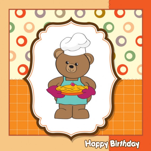 chef bear carrying a pie on scrapbook cover