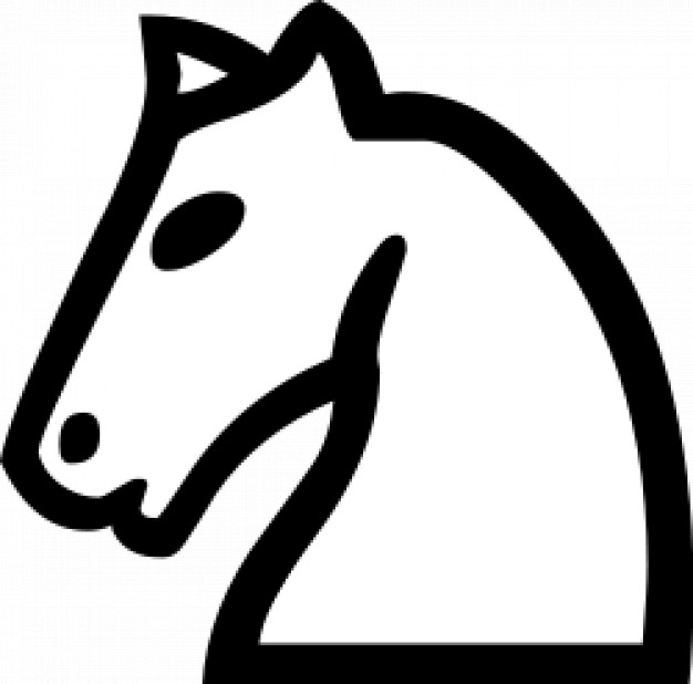 chess horse side view in simple line