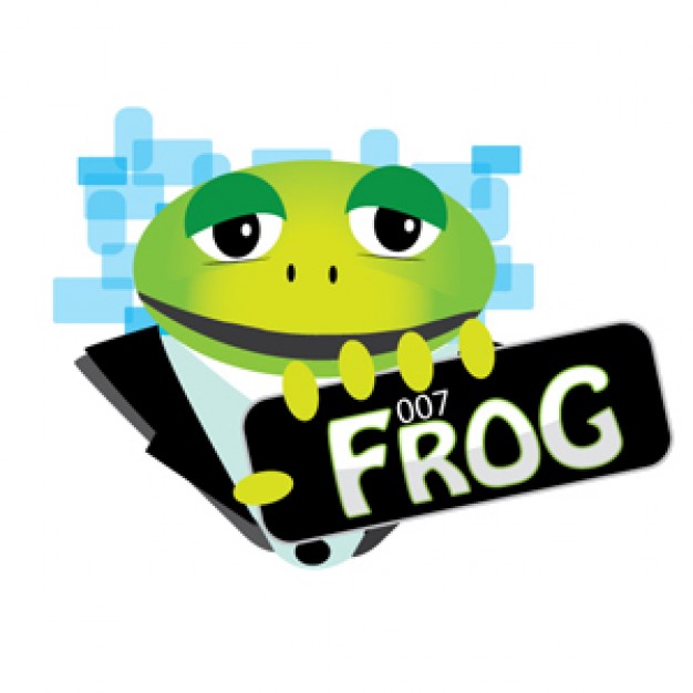 007 green and yellow frog with White background
