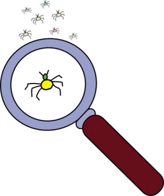 clip art investigating spider with magnifier