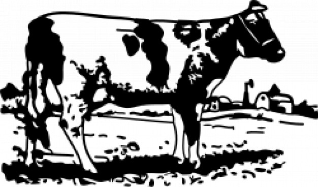 cow out of farm clip art in side view