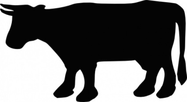 cow silhouette clip art in side view