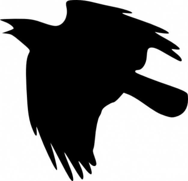 crow flying up outline