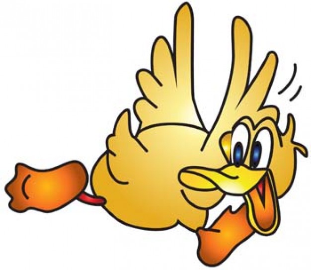 cute fowl duck flying clip art