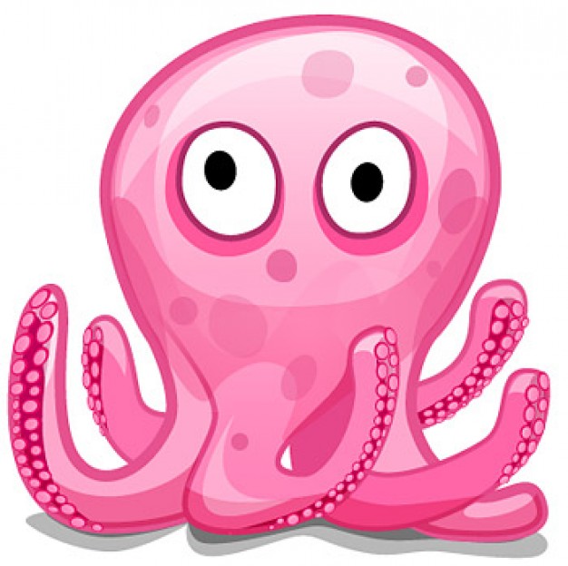 cute pink octopus material in front view