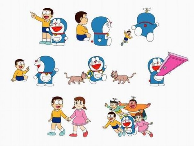 Doraemon material with Ding dong and Doraemon