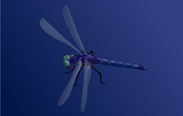 dragonfly clip art over blue background
