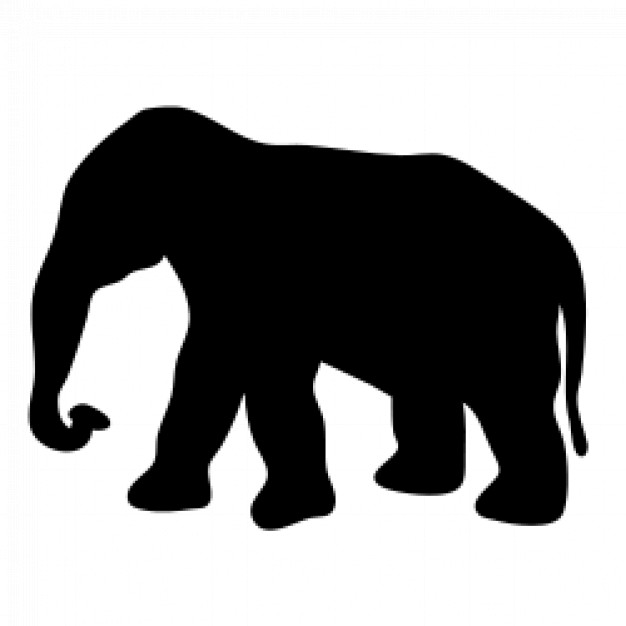 elephant contour silhouette in side view