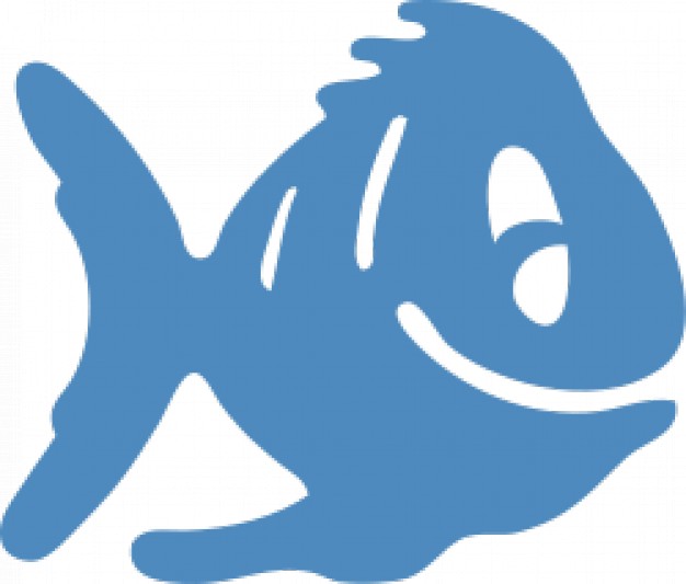 fish side view icon in blue