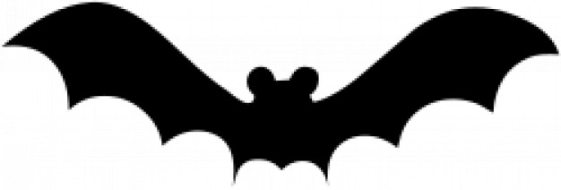 flying bat silhouette in back view