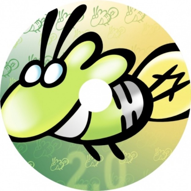 flying insect cartoon clip art in circle