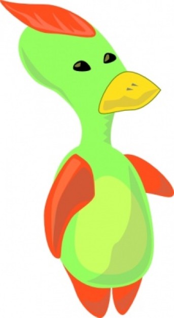 alien duck clip art with green body