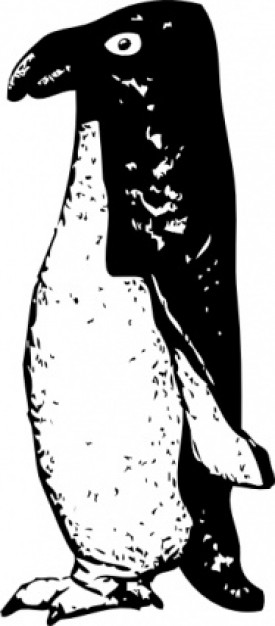 funky penguin clip art in side view