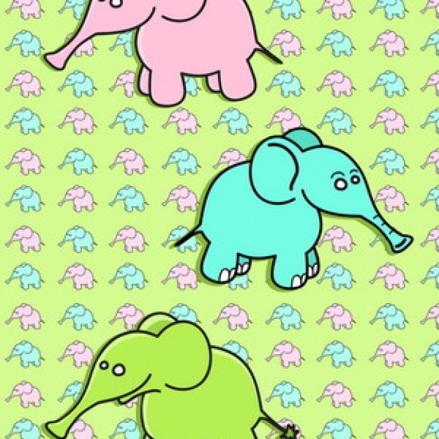 funny animals pattern with elephant