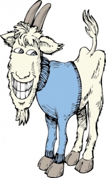 funny goat in a sweater clip art