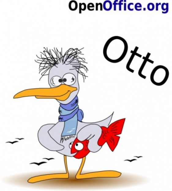 funny otto duck clip art with yellow mouth and feet