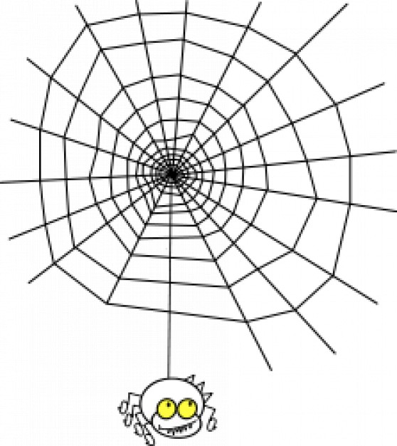 funny ragno the spider with a simple web