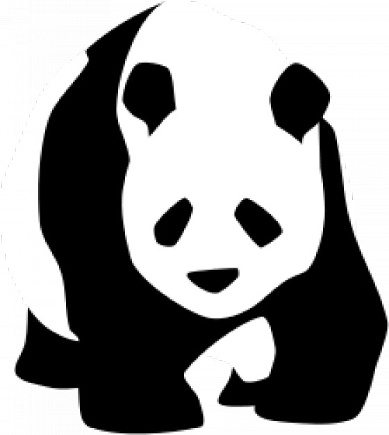 giant panda outline in front view