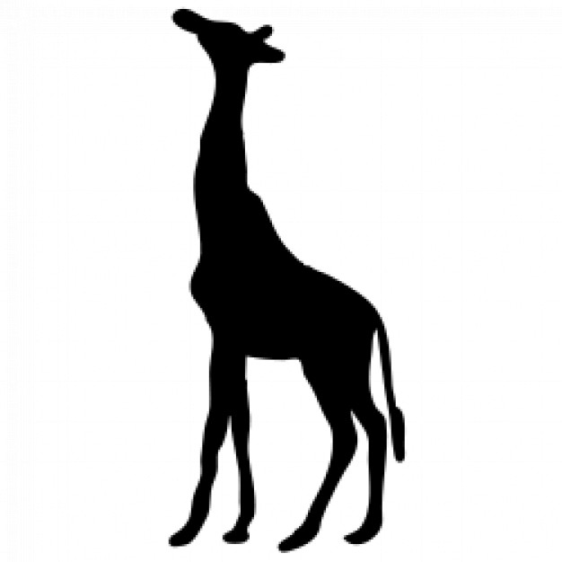 giraffe contour silhouette in side view