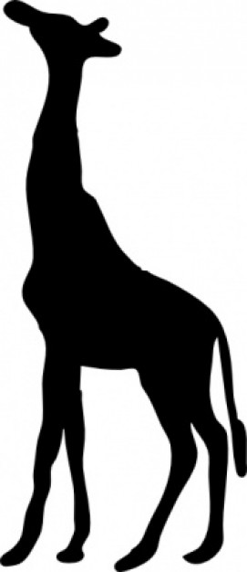giraffe silhouette in side view