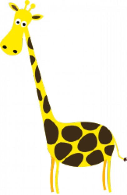 giraffe sympa side view in yellow and brown