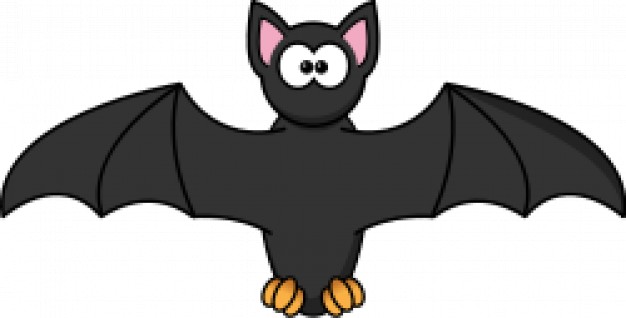 gray cartoon bat in front view
