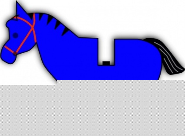 horse side view logo in blue