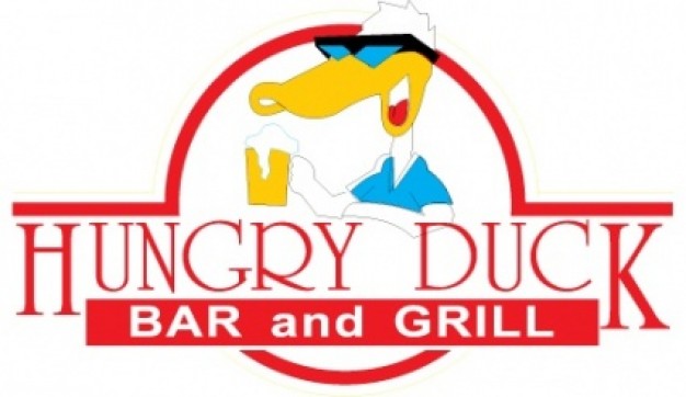 hungry duck logo with bar and grill