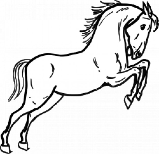 jumping horse outline in side view