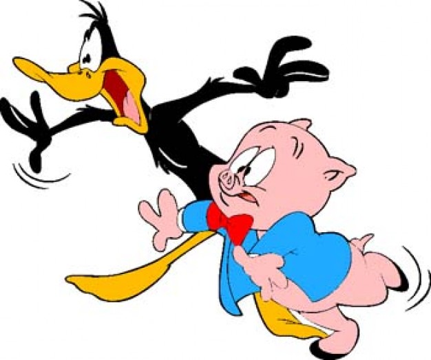 looney group cartoon with pig and duck