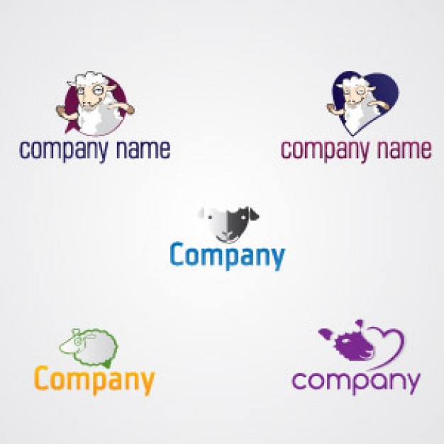 lovely sheeps logo pack for company logo design