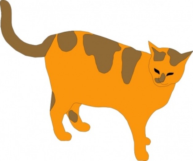 orange pussy cat with gray dots clip art