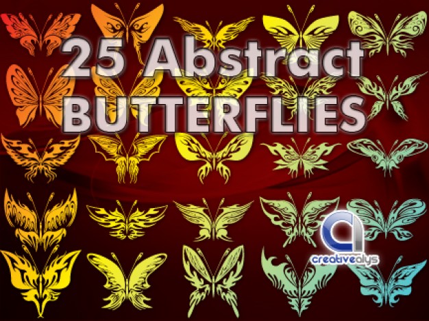 25 abstract butterflies with Lonestar background