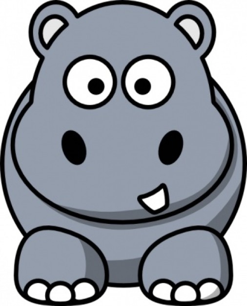 cute hippo clip art with White background