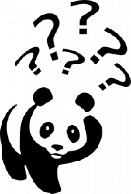 panda with interrogation mark over head