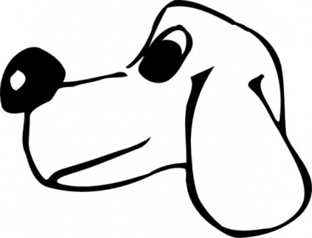 dog head clip art in side view