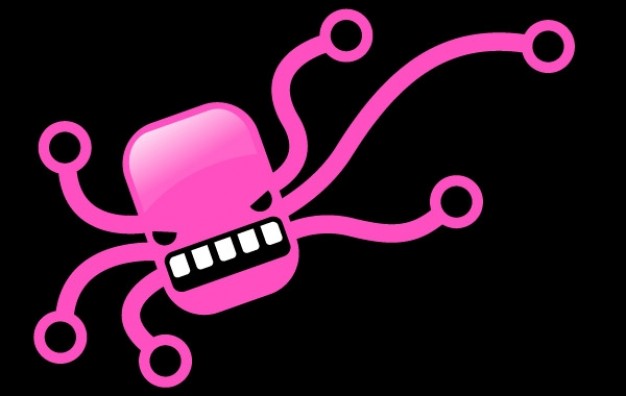 pink octopus over dark background