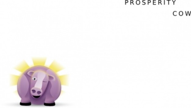 prosperity cow clip art with sunburst background