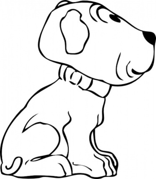puppy doodle clip art in side view