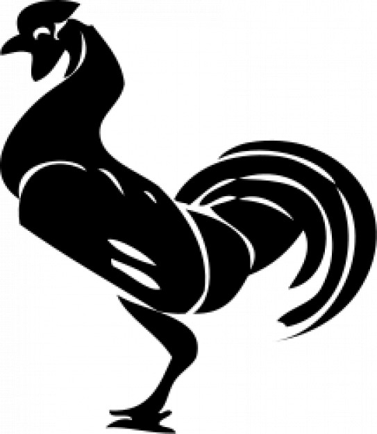 rooster silhouette in side view