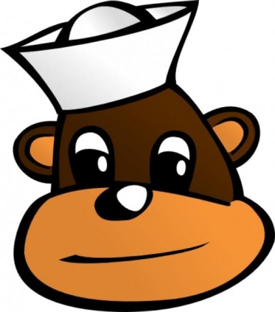 sailor monkey head with hat clip art