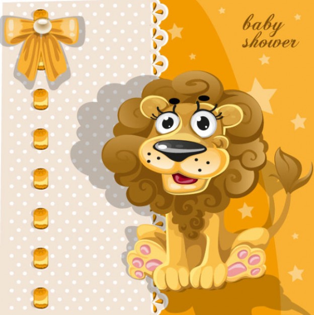 scrapbook card with lion on baby shower