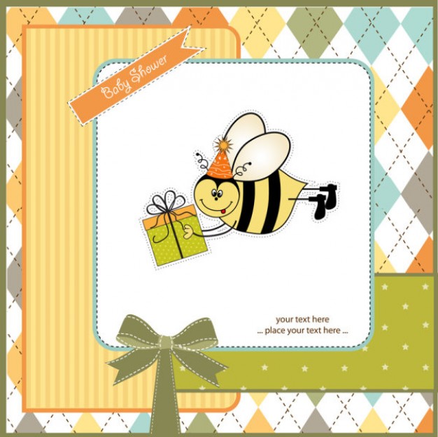 scrapbook that bee carrying a gift box in frame