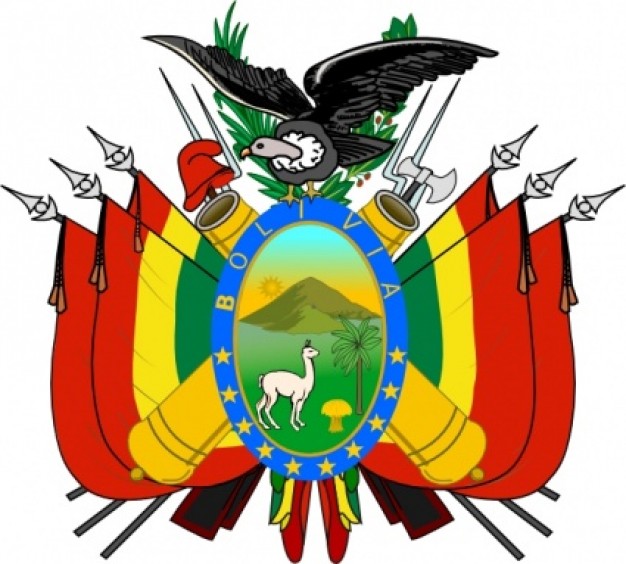 flag shield of arms of bolivia clip art