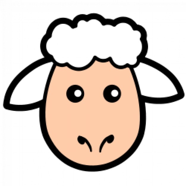 sheep icon with pink face in front view